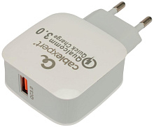 CABLEXPERT (21074) MP3A-PC-40, QC3.0, 1 порт USB, белый, пакет Универсальный адаптер питания