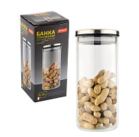 MALLONY Стеклянная банка для сыпучих продуктов с крышкой из нерж стали, OCEANO, объем: 0,6 л (004461) Стеклянная банка