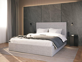 НК-МЕБЕЛЬ СОНАТА new кровать 1600х2000 Велюр Светло-серый 72307364 (2 кор.) Кровать интерьерная