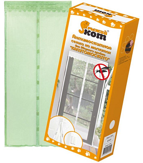 РЫЖИЙ КОТ Сетка антимоскитная на магнитах "Капутомоскито" KM-G, цвет зеленый 311252 Сетка антимоскитная