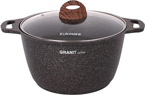 KUKMARA Кго62а а/пр литая 6,0л стекл/кр Granit ultra original Кастрюля