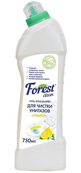 FOREST CLEAN Гель-концентрат для чистки унитазов "Лимон" 750 мл Гель для сантехники FOREST CLEAN Гель-концентрат для чистки унитазов "Лимон" 750 мл