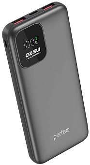 PERFEO (PF_E2077) - 10000 mAh/LED QC3.0/Type-C/2,черный Повербанк