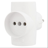 REXANT (11-1077) Тройник 10 А без заземления белый Электроаксессуары