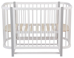 POLINI Кроватка детская Polini kids Simple 350, белый-серый (1кор) Кроватка