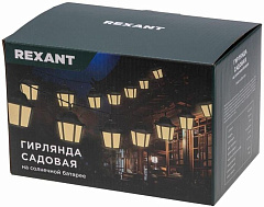 REXANT (602-2427) Гирлянда садовая Денг, 335см, 3000К, встроенный аккумулятор, солнечная панель, коллекция Пекин