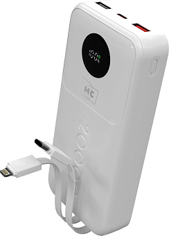 MORE CHOICE (4620202552822) PB35-20 20000mAh 2USB+1Type-C 3.0A 22.5W+PD20W+QC3.0, белый Powe Bank