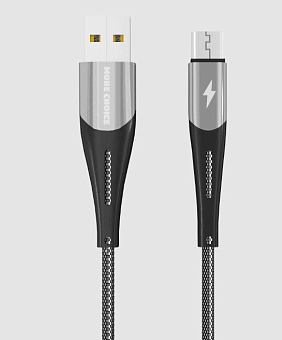 MORE CHOICE (4627151198095) K41Sm USB (m)-microUSB (m) 3.0А 1.0м - серебро/черный Кабель