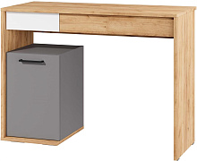 МЕБЕЛЬ-КОМПЛЕКС ТРИО К.0002.06 Стол письменный 2 ящика Дуб золотой крафт/Белый/Серый шифер (1 кор.)