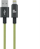 AKSBERRY (6900293270019) X163 Nylon silk USB-A – Lightning, салатовый Кабель AKSBERRY (6900293270019) X163 Nylon silk USB-A – Lightning, салатовый