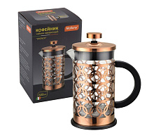 MALLONY Чайник/кофейник (кофе-пресс), BRONZO, объем: 600 мл, из боросил стекла, корпус из нерж стали (медный) (950154) Чайник/кофейник (кофе-пресс) MA