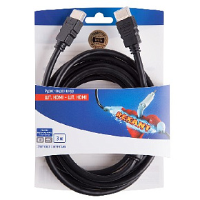 REXANT (06-3102) HDMI-HDMI , 3 М, GOLD С ФЕРРИТАМИ Кабель HDMI