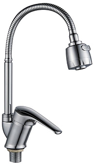 GOTA ROCIO G232514-GOTA Flex Смеситель д/кухни шар. с гибким регилирующим изливом 2-х реж.аэрат гайка d40 Смеситель для кухни