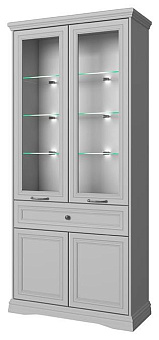 АНРЭКС VALENCIA Шкаф с витриной 2V2D1S Н. Цвет СЕРЫЙ (3 уп.) Модульная мебель