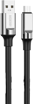 AKSBERRY (6900291870013) X159 Silicone USB-A Type-C, черный Кабель