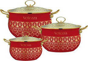 VELLEZZA VZ-1004RD Набор кастрюль VELLEZZA VZ-1004RD