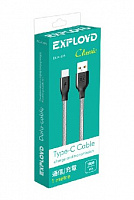 EXPLOYD EX-K-499 Дата-кабель USB - TYPE-C 1М Classic круглый серый Дата-кабель