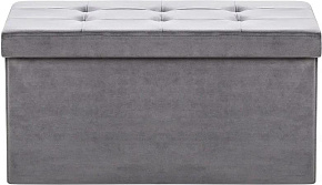 LESET Леда Пуф складной с крышкой велюр Антрацит Корпусная мебель