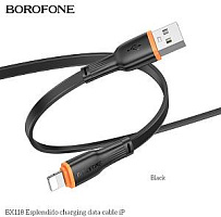 BOROFONE (6941991120923) BX118i USB 2.4A для Lightning , черный Кабель BOROFONE (6941991120923) BX118i USB 2.4A для Lightning , черный
