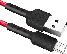 DEFENDER (87115RED) USB кабель F181 Micro 1м, 2.4А, нейлон Кабель