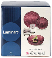 LUMINARC ИДИЛЛИЯ ЛИЛАК 16пр со стаканами РОМБ ЛИЛАК 310мл S1302 Столовый набор