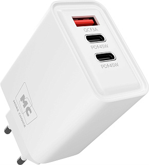 MORE CHOICE (4620202555632) NC90 1USB+2Type-C 3.0A PD 45W White СЗУ