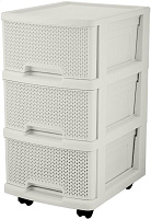 KEEPLEX KL379322048 Ajur с ящиками на колесиках трехсекционный компакт 37х30х52см белое облако Комод
