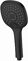 GOLDEN FOX S1189 Лейка д/душа 3-реж. d117 квадрат перекл.кнопкой ABS пластик черная блистер