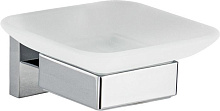 GFMARK 84004 Мыльница стеклянная с креплением к стене, на квадратном основании, цвет ХРОМ