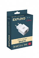EXPLOYD EX-Z-611 Сетевое ЗУ 2.1А+1А 2хUSB белый Classic Сетевое ЗУ