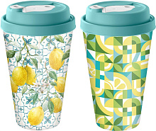 HOMVER Sicily Lemon с крышкой 550мл с декором с клапаном (зеленый) 223112418/05