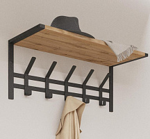 ЗМИ Торонто 21Д с полкой черная ВСПТ21Д Ч Вешалка настенная