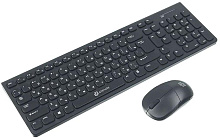 OKLICK Клавиатура + мышь Оклик 220M клав:черный мышь:черный USB беспроводная slim Multimedia (1062000) Клавиатура+мышь