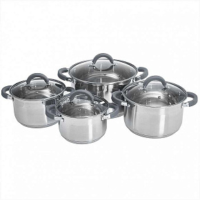 WEBBER BE-626/8 8 пр. 2,2л, 3,0л, 4,0л, 6,6л Набор посуды из нерж.стали