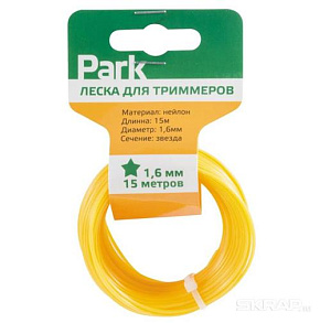 PARK Леска для триммеров Park 1,6мм, 15м, звезда (990589) Леска