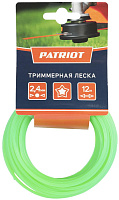 PATRIOT 805205122 D 2,4 мм L 12 м (звезда, зеленая) 240-12-3, картонный подвес Леска для триммера