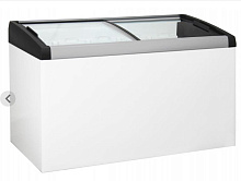 БИРЮСА CF41 (4) 410л (ларь, гнутое стекло, инвертор) серебристо-черный Морозильный ларь