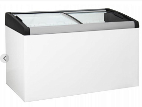 БИРЮСА CF41 (4) 410л (ларь, гнутое стекло, инвертор) серебристо-черный Морозильный ларь