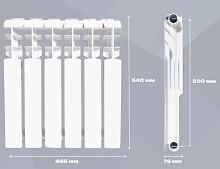 PROFI BI 500/80 B20 биметаллический6 секций 00-00025019 Радиатор биметаллический