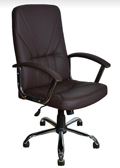 ЯРКРЕСЛА Кр37 ТГ ХРОМ ЭКО3 (экокожа шоколад) Кресло компьютерное