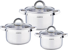 ALBERG AL-2018 (1,9л, 2,6л, 3,7л) Набор кастрюль