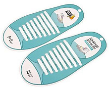 РЫЖИЙ КОТ Шнурки для обуви силиконовые, белые. (105170) Шнурки