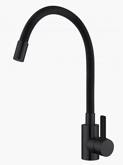 GOTA ROCIO 016098-GOTA Black&White Смеситель д/кухни шар. с силикон. изливом черный d35мм Смеситель для кухни