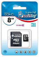 SMARTBUY (SB8GBSDCL10-01) MicroSDHC 8GB Сlass10 + адаптер Карта памяти