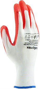 СИБРТЕХ Перчатки трикотажные полиэфирные, латексное рельефное покрытие, Россия, 67767