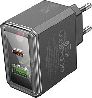 BOROFONE (6941991110641) 1USB+1Type-C 3.0A QC3.0 PD 30W Black СЗУ