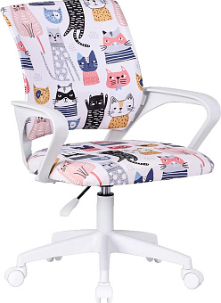 DEFENDER (64815) Fiesta белый+принт Коты,ткань,класс1 Кресло