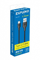 EXPLOYD EX-K-490 Дата-кабель USB-TYPE-C 2М Classic круглый чёрный Дата-кабель