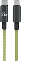 AKSBERRY (6900295610011) X163 Nylon silk Type-C - Type-C, салатовый Кабель