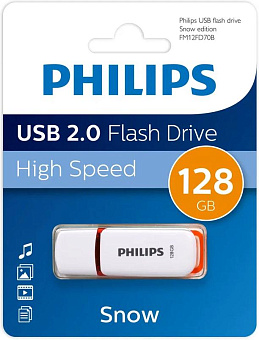 PHILIPS 128Gb SNOW2.0 Белый/Коричневый (FM12FD70B/97) Флешка